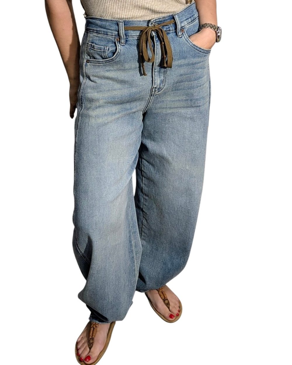 calça de ganga barrel estilo moderno