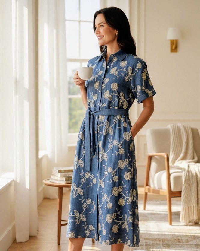 vestido valentina com bordado floral moderno